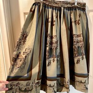 Venice Scene Vintage Material Full Circle Skirt - handmade with love!